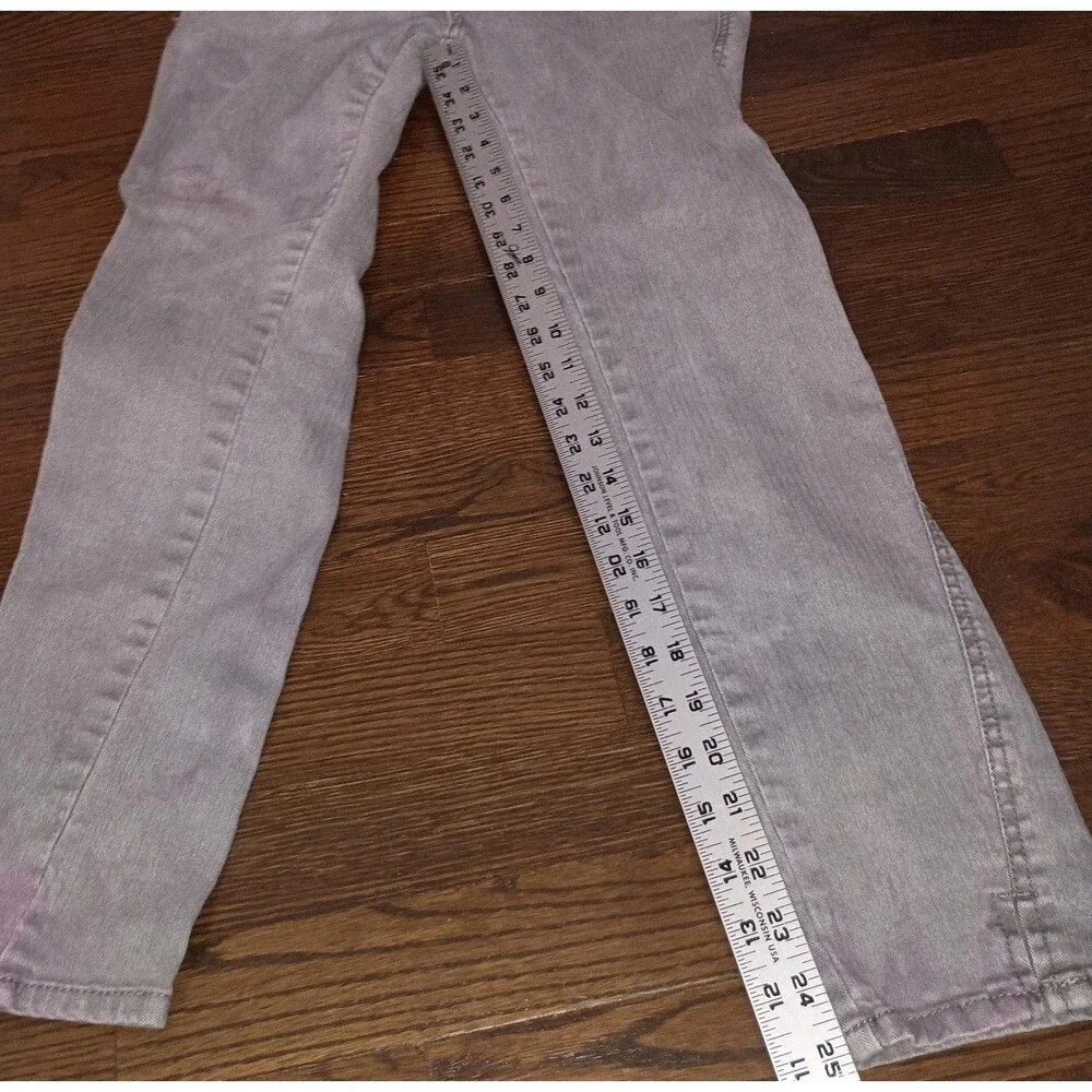Free People Jeans Womens Size 26 Gray Tapered Leg Distressed Destroyed w/ Flaws